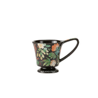 Footed Cup Floral Ceramic Mug Glossy for Breakfast, Tea Lovers