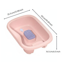 Lie-Flat Shampoo Basin Comfortable Hair Washing Basin with Neck Rest Ergonomic Bedside Hair Washing Tray for Elderly, Bedridden Patients