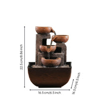 Chinese-Style Fountain Ornament Cascading Tiered Water Fountain Warm Lighting