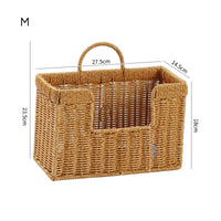 Wall Mounted Storage Basket Washable Rattan Design Hanging Organizer Boho Decor