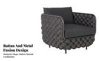 4 Pieces Waterresistant 4-Piece Woven Seating Group sun-resistant Outdoor Furniture All-Weather Patio Set UV-Resistant for Hotel Owners, Homeowners, Families, Garden, Terrace, Balcony, Backyard