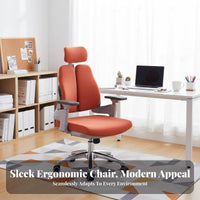 Adjustable Support High-Back Ergonomic Chair Padded Seat Split-Back Ergonomic Chair Reclining Function Office Furniture 135-Degree Recline for Telecommuting Workers, Students, Gamers, Study Room, Gaming Setup