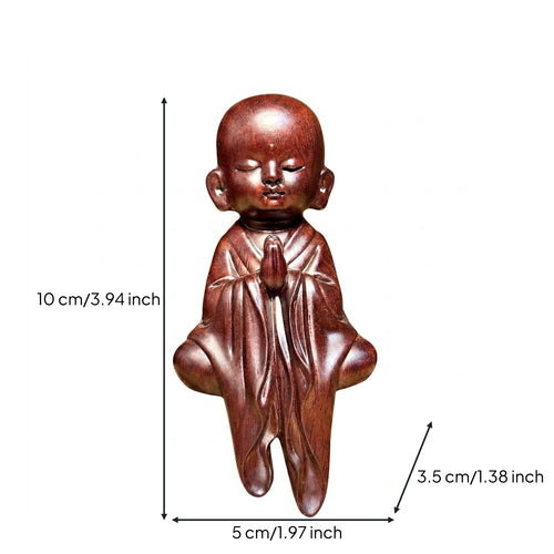 Meditating Monk Figurine Polished Table Decoration Compact