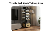 High-fidelity Component Cabinet with Drawer Multi-tier Audio Rack Sturdy Steel Frame Stable Structure Scratch-resistant Wood Suitable for Gift Giving Home Decoration Living Room Audiophile Entertainment