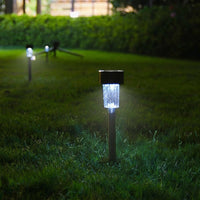 Solar Lights Outdoor Garden Decor with Abstract Shape, Color Changing Solar Powered Garden Lights, Stainless Steel Driveway Lights, 1 Count