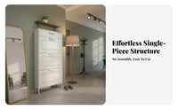 Footwear Organizer Space-saving Narrow Entryway Shoe Storage Metal Construction Tipping Drawers Ventilated Doors Suitable for Apartment Dwellers Homeowners Hallway Small Areas