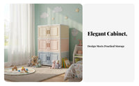 4-Tier Cabinet with Doors Space-Saving Household Storage Large Capacity