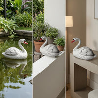 White Swan Ornament Floating Swan Figurine Plastic Animal Statue Decorative for Pond, Water Garden, Pool