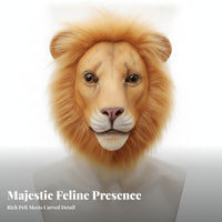 Tear-Resistant Lion Costume Face | Realistic, Lion Head face covering, Cosplay, for Halloween