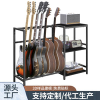 跨境铁艺多功能琴架展示架排架陈列吉他架贝斯架支架乐器架带挂钩