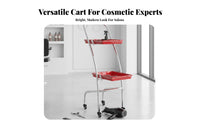 Hairdressing Tool Trolley With Wheels Hairdressing Rolling Cart Foldable Salon Cart Easy Mobility 2-Tier Salon Trolley