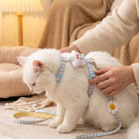 Cat Vest Harness and Leash Set, Durable Polyester H-Style Cat Walking Harness with Alloy Buckle, Escape Proof Outdoor Travel Cat Harness, 120cm