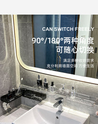 卫生间龙头置物架免打孔壁挂浴室洗漱台转角收纳架洗手间挂墙架子 冰川纹单层三角架-简约款【赠送挂钩】