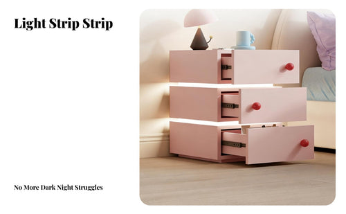 Creamy look Aesthetic Wavy rose Storage Table Multi-Functional Small Storage Stand Modern Design Nightstand adaptable for Young Adults, College Students, Home Decorators, Living Room, Bedroom, Apartment