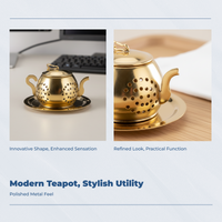Tea Infuser Gold Color Finish Locking Spice Basket Rust-Resistant Reusable Design for Seniors, Travel, Office, Meal Preparation