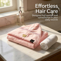 Microfibre Towel Hair Wrap for Women with Coral Fleece for Quick Drying, Lightweight Head Turban for Haircare After Shower or Swimming Pool