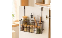 Cabinet Door Basket with Hook Open Wire Basket with Hooks Small for Pantry