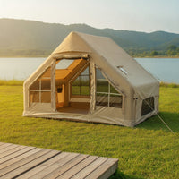 Triangular Inflatable Tent Inflatable Tent with Skylight Quick Setup Inflatable Cabin Tent Inflate Tear-Resistant for Camping