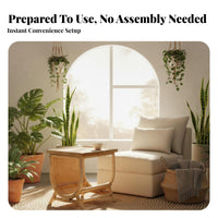 Rattan Drawer Nightstand Nordic Design Woven End Table with Drawer Easy Assembly