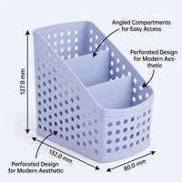 Office Organizer with Pen Holder, Multifunctional Desktop Storage Box for Students and Supplies, Square Desk for Home School