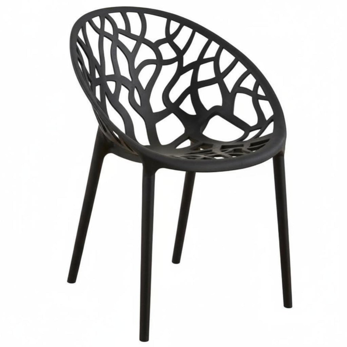 Hollow-Rear Armchair Stackable Design Dining Room Seating Nordic Design Strong Load-Bearing for Adults, Balcony
