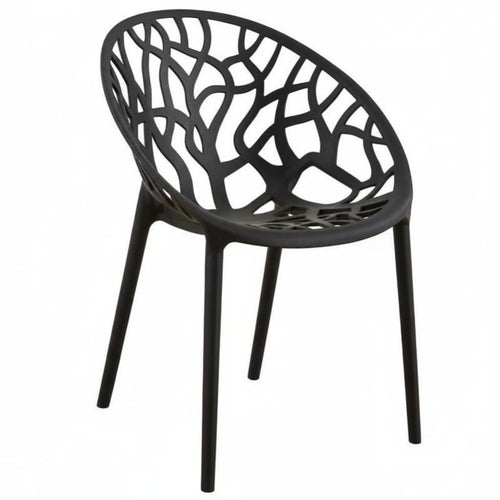 Hollow-Rear Armchair Stackable Design Dining Room Seating Nordic Design Strong Load-Bearing for Adults, Balcony