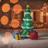 Inflatable Tree with Star Topper Indoor Christmas Inflatable Tree with Gift Boxes Holiday Decoration Outdoor for Yard, Patio
