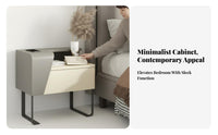 S-Shaped End Table Minimalist Design Nightstand Space-Saving for Small Spaces