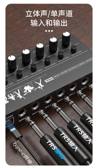 6/8 Channel Audio Mixer for Musical Instruments