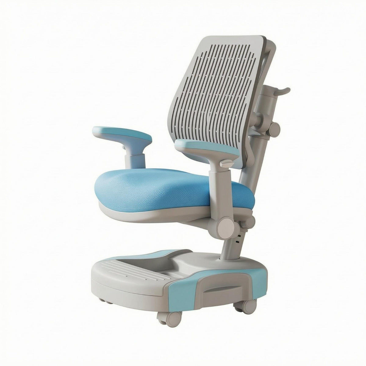 Adjustable Study Chair Armrests Kids Desk Chair Wheeled Base for Students