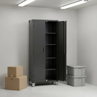 Metal Storage Cabinet Lockable Casters Rolling Storage Cabinet Removable Shelves Household Organizer for Office, Home