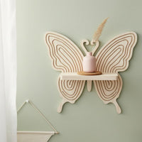 Butterfly Shaped wall Display Shelf Creative Design Wooden Butterfly Shelf Easy Assembly House Decoration for Bedroom
