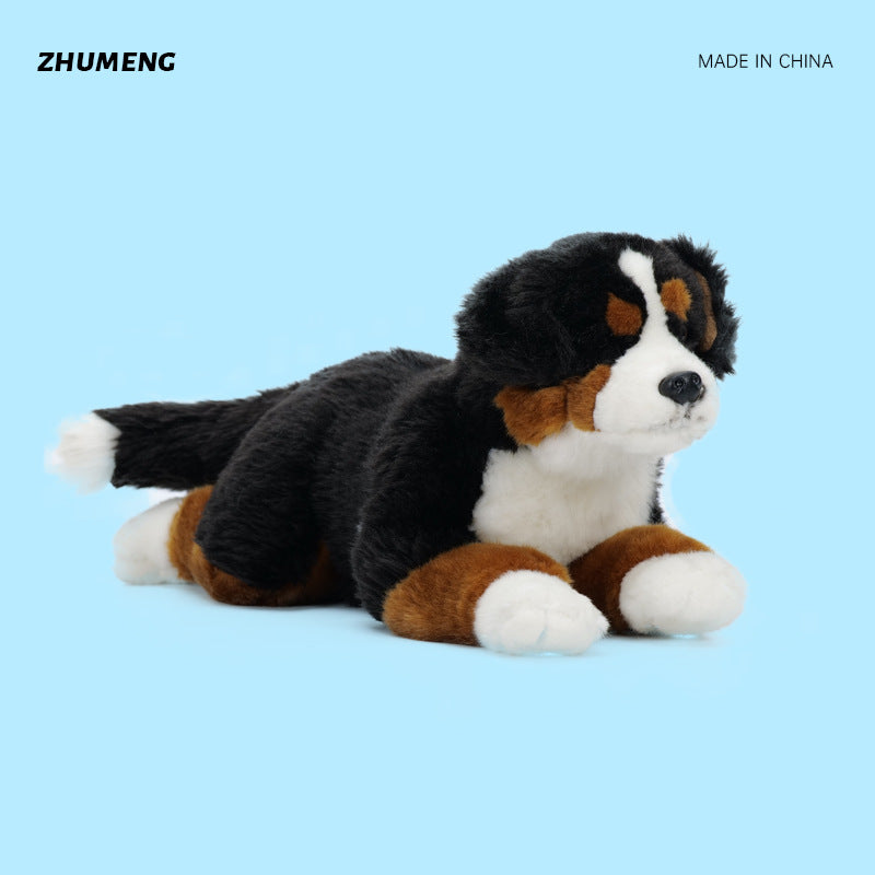 Lifelike Bernese Mountain Dog Plush Toy Stuffed Animal for Children Birthday Gift
