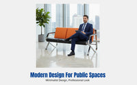 Waiting Chair for Public Spaces, Row Seating Bench, Airport Hospital Clinic, Metal Frame, Modern Design