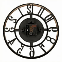 Uncovered Frame Wall Clock Cutout Numerals Round Wall Clock Black