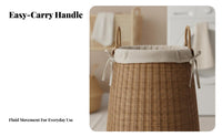 Woven Floor Basket Multi-Purpose Laundry Hamper Decorative for Bedroom, Families