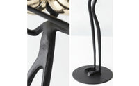 Sculpture with Golden Spheres Minimalist Cast Iron Sculpture Permanent Artistic Value Piece for Homeowners, Living Room