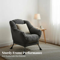 Upholstered rotating Armchair Comfortable Home Furniture Ergonomic Support Plush Padding for Adults, Homeowners