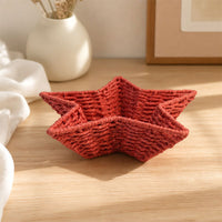 Handmade Rope Woven Star Storage Basket Tray for Coffee Table, Living Room, Dining Table