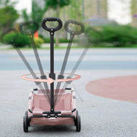 Foldable Pet Stroller Breathable Mesh Lightweight Pet Carrier Safety Rope