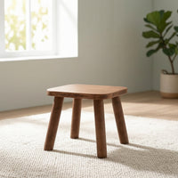 Solid Wood Kids Stool Small Wooden Stool with Tapered Legs Compact Furniture Sturdy for Toddlers, Playroom, Entryway