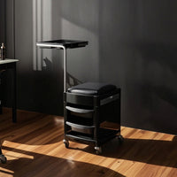 Manicure Trolley Stool Mobile Manicure Furniture Compact Pedicure Cart with Seat for Nail Technicians, Beauticians, Spas