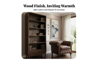 New Chinese design Multi-Section Wooden Storage Unit full wood Wood Construction storage unit Vintage Aesthetic Display Cabinet Large Capacity for Book Lovers, Collectors, Homeowners, Study Room