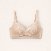 Push Up Bra for Women with Front Hook Closure and Lace Trim, Padded with Support for Everyday Wear, Comfortable Daily Use