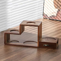 Walnut Wood Storage Rack for Coffee Pour-Over Set and Hand Grinder