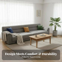 Straight-Line Settee Latex Filling Sofa Minimalist Design Couch for Pet Owners, Small Space Dwellers, Living Room, Apartment, Lounge Area
