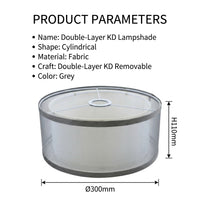 Table Lamp Shade with Double Layer Textile for Bedroom Lighting, Detachable Lampshade for Easy Assembly and Storage, Linen Ceiling