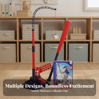 Parent-Child Interaction Kids Baseball Launcher Set Indoor Outdoor Play Spring-up Baseball Launcher Set Develops Hand-Eye Coordination