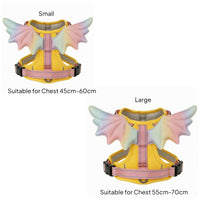 Rainbow Feather Harness Safety Buckle Mesh Vest Harness Metal Loop