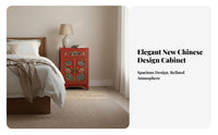 Hand-Painted 2-Drawer Cabinet Vintage Look Nightstand Fully Assembled Sturdy Construction for Homeowners, Partners